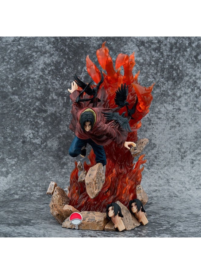 Naruto Mysterious Transformation 28cm Anime Figure of Uchiha Itachi with Three Heads - Normal, Turning and Crow Forms, Stunning Desktop Decoration - Image 3